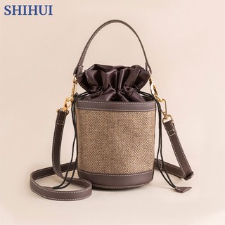 Túi vải canvas đeo chéo vai dây rút chất lượng cao thiết kế mới thời trang dành cho nữ