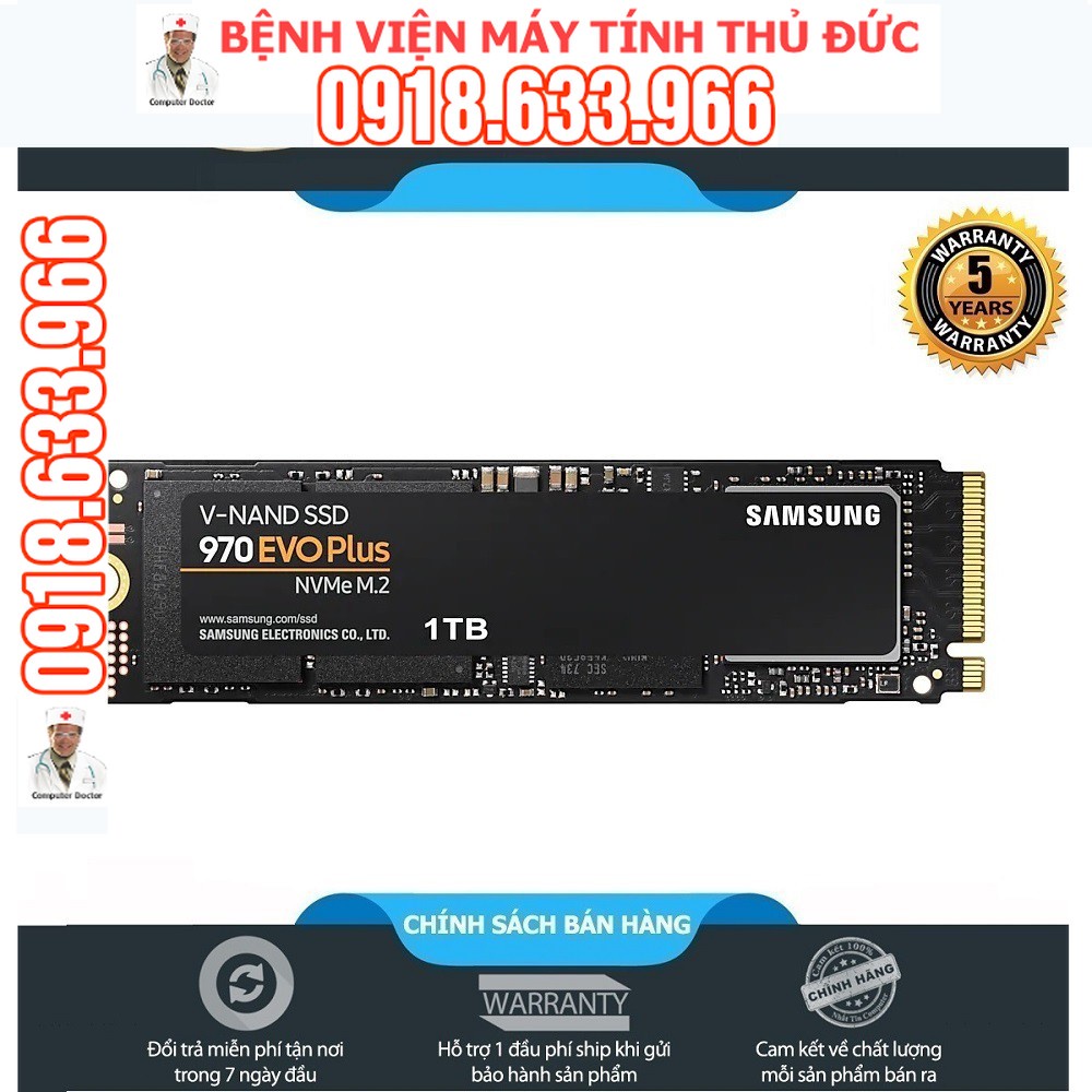 Ổ cứng SSD Samsung 970 EVO Plus PCIe NVMe M.2 2280 1TB (Đen) - BVMTTD