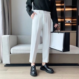 Quần Tây Nam Cạp Cao GUSSET Sidetab Trouser GS01 2 Khuy Chỉnh Eo Cao Cấp, Quần Âu Chống Nhăn Hàn Quốc