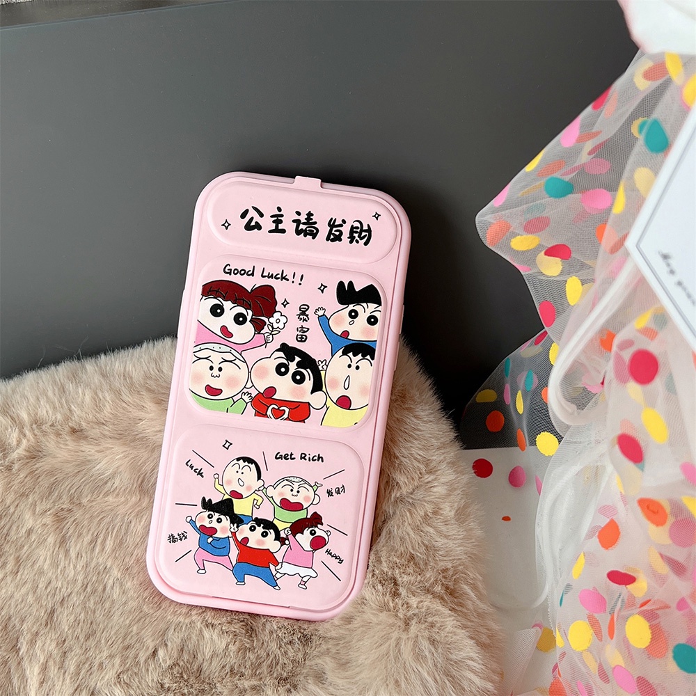 Ốp Điện Thoại Da Gập Gọn In Hình Cậu Bé Bút Chì shin chan Cho iphone 15 14 pro max 13 12promax