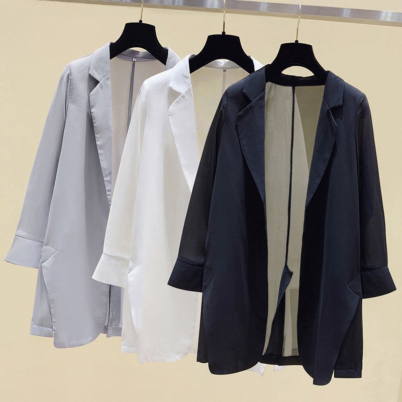 Áo Khoác Vest Vải Voan Mỏng Phong Cách Hàn Quốc Thời Trang Xuân Hè Cho Nữ