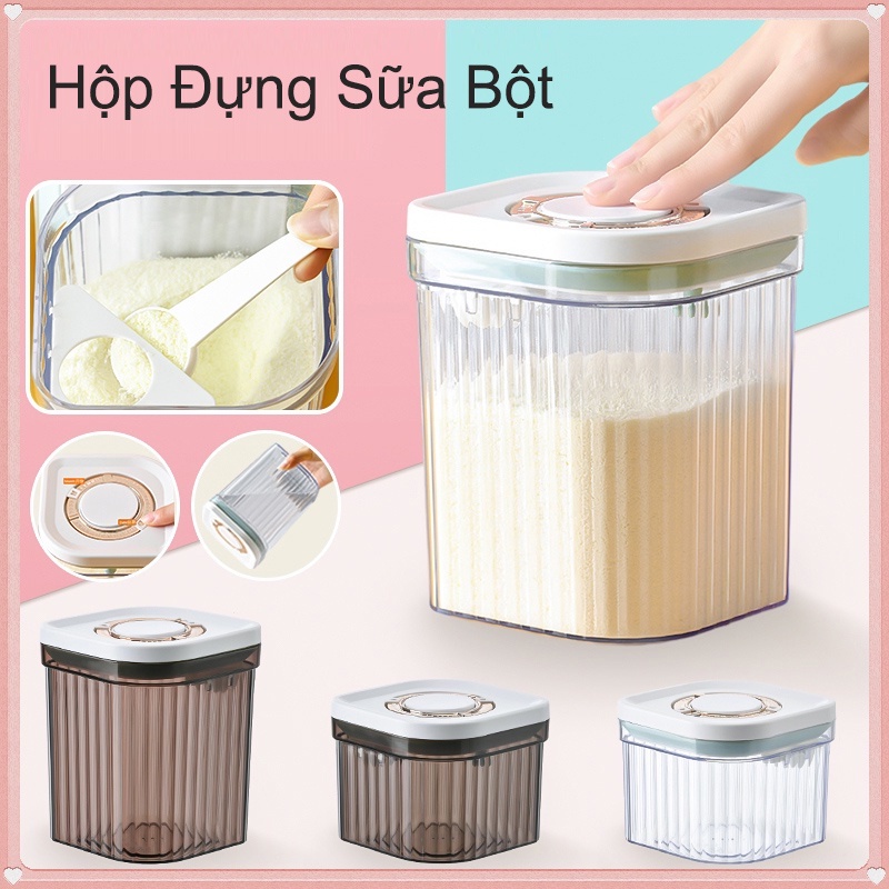 Hộp Đựng Sữa Bột,Chống Ẩm Hộp Trữ Sữa Cho Bé Chống Ẩm Mốc,dung Lượng Lớn Hộp Niêm Phong Trong Suốt