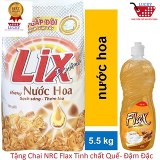 COMBO Bột giặt Lix Hương Nước hoa 5.5kg Tặng Chai NRC Lix 750g siêu sạch