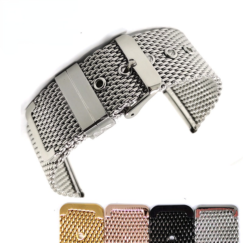 Dây Đeo Đồng Hồ Bằng Thép Không Gỉ 18mm 20mm 22mm 24mm 0.4mm 1.0mm mseh Dành Cho Nam Và Nữ