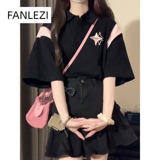 FANLEZI  thun áo áo polo nữ Thời trang hàn quốc  Đẹp Phong cách Hàn Quốc Korean Style WPL23900DU 36Z230909