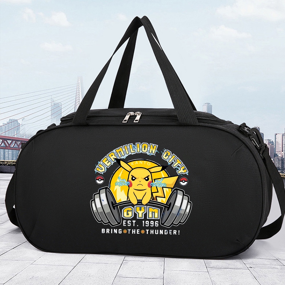Pokémon Túi Hành Lý Xách Tay Sức Chứa Lớn Bằng Vải oxford Chống Mài Mòn In Họa Tiết Hoạt Hình Cá Tính Dùng Khi Đi Du Lịch