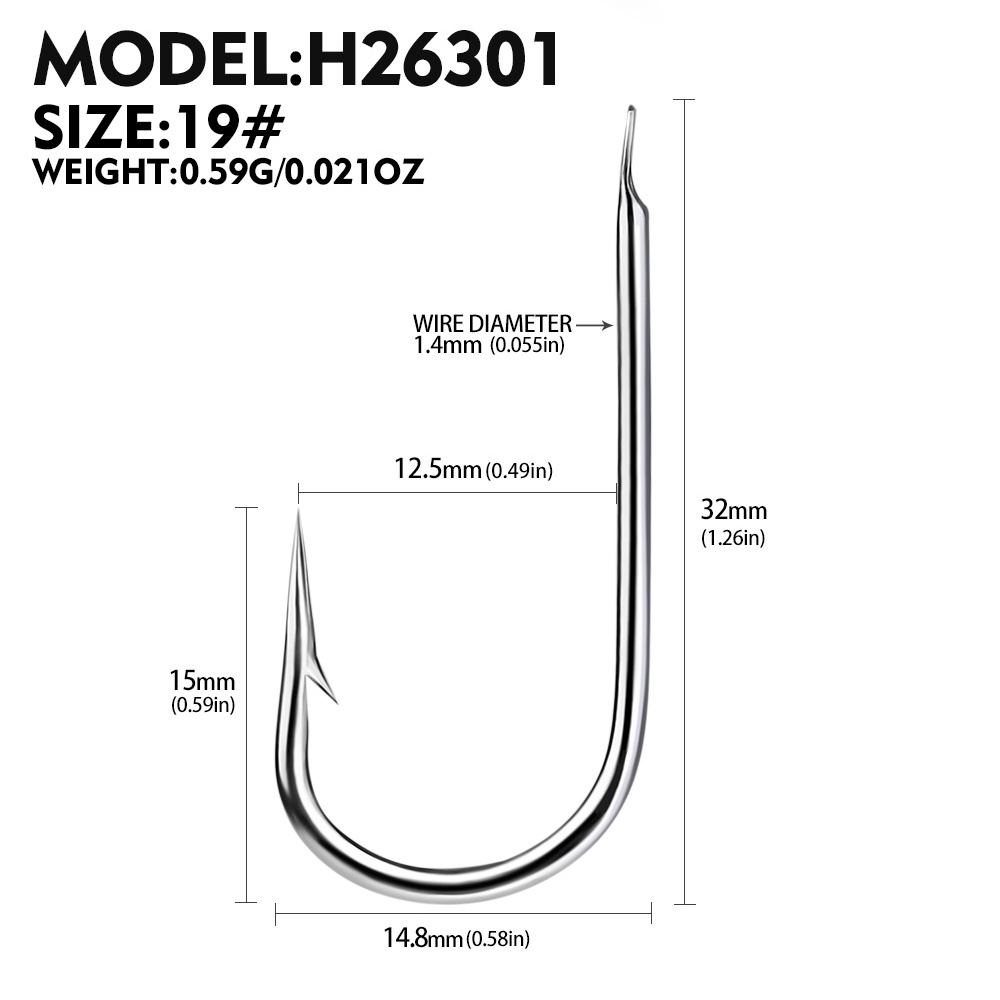 Proberos Set 50 Lưỡi Câu Cá Thẳng 17 # - 19 # Bằng Thép carbon Chất Lượng Cao