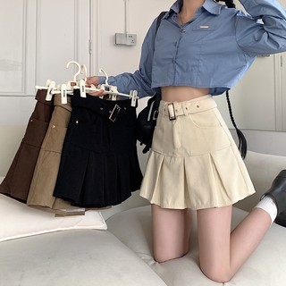 Chân váy xếp y chân váy kèm đai chân váy chữ A chân váy nhung váy nữ thu đông chân váy nhung tăm chân váy sexy