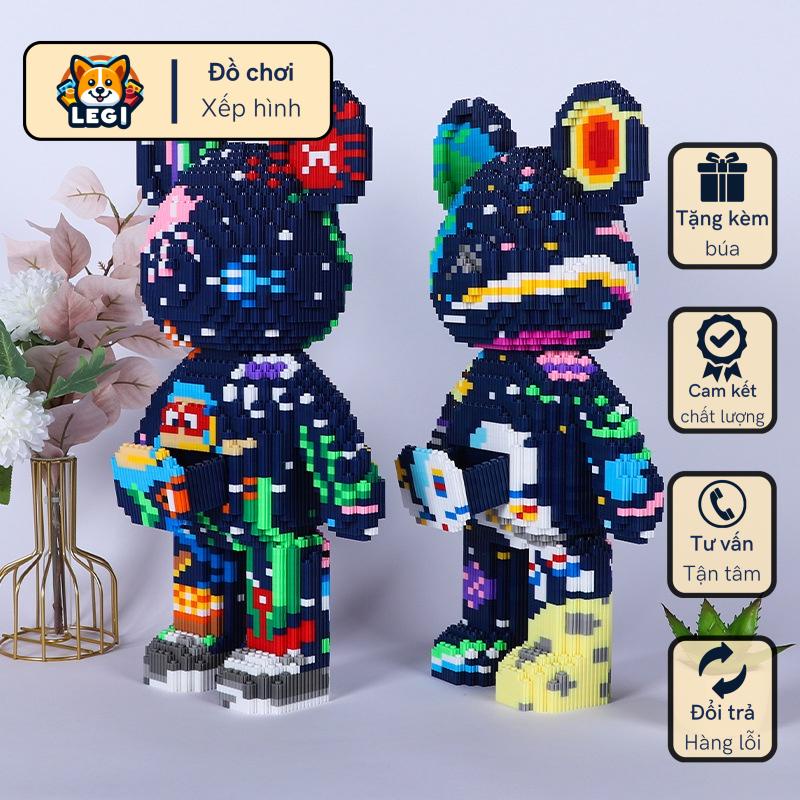 Lego Bearbrick Gấu Bạo Lực Vũ Trụ &amp; Đại Dương, Trừu Tượng Đồ Chơi Lắp Ghép Mô Hình 35cm 45cm 50cm LEGI