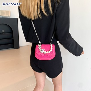 Mousson túi đeo chéo mini đính ngọc trai thời trang cho nữ