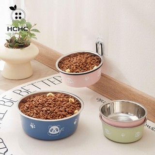 Tô Đựng Thức Ăn / Nước Uống Bằng Thép Không Gỉ Họa Tiết Gấu Trúc Hoạt Hình Chống Trượt Đa Năng Cho Thú Cưng