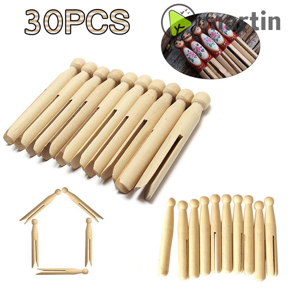 Bộ 30 Kẹp Quần Áo Bằng Gỗ Hình Tròn Xinh Xắn Cho Búp Bê MARTIN1