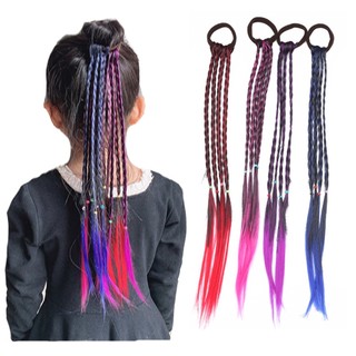 Dây buộc tóc giả thắt bím màu gradient thời trang cho nữ giá đỡ