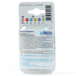 Núm ty thay thế Silicon Dr.Brown's Cổ hẹp (2 cái, số 3, 6-9M)