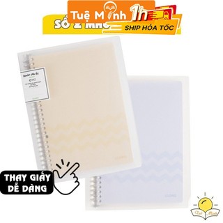 Sổ còng sắt B5 80 tờ (160 trang) Caro 5x5 Ms 550 [Chọn Màu] 8 chấu kèm 5 tab bìa phân trang Klong