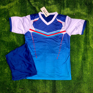  IN TÊN SỐ ÁO -Bộ quần áo bóng đá không logo xanh tay trắng mới - Bộ đá banh hàng thun lạnh co giãn 