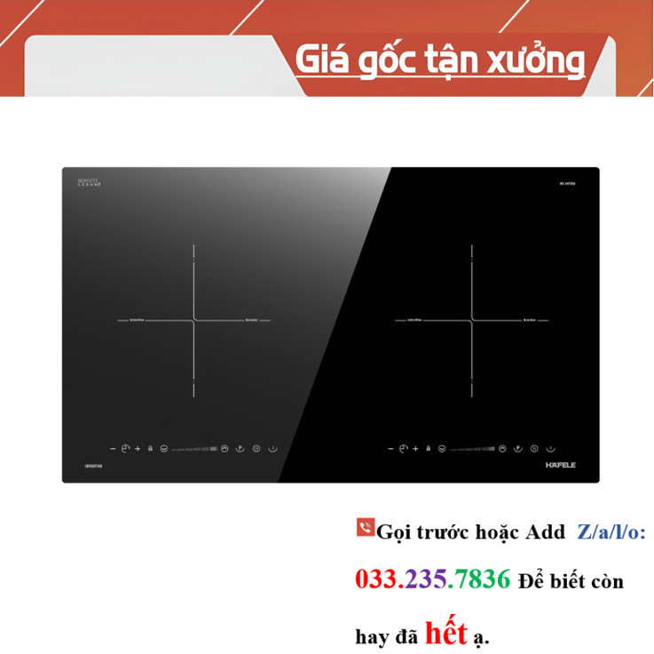 Bếp Từ Âm 2 Vùng Nấu HC-I3732A Hafele 536.61.736 <<Hãng