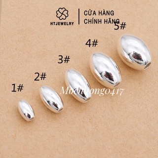 Bạc s925: charm bạc hạt gạo hình trụ tròn htjewelry ph144