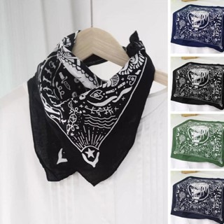 Họa Tiết Bandana Vintage Hiphop Phong Cách Khăn Trùm Đầu Khăn Vuông Nguyên Chất Cotton In W6H9