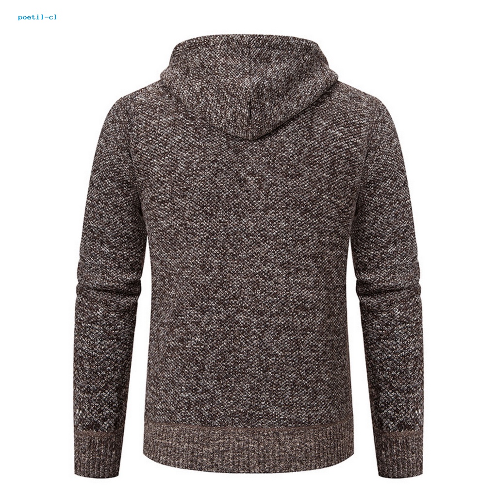 Poetil Áo Khoác Gió Có Mũ Trùm Phối Khóa Kéo Thời Trang Mùa Đông Ấm Áp Dành Cho Nam