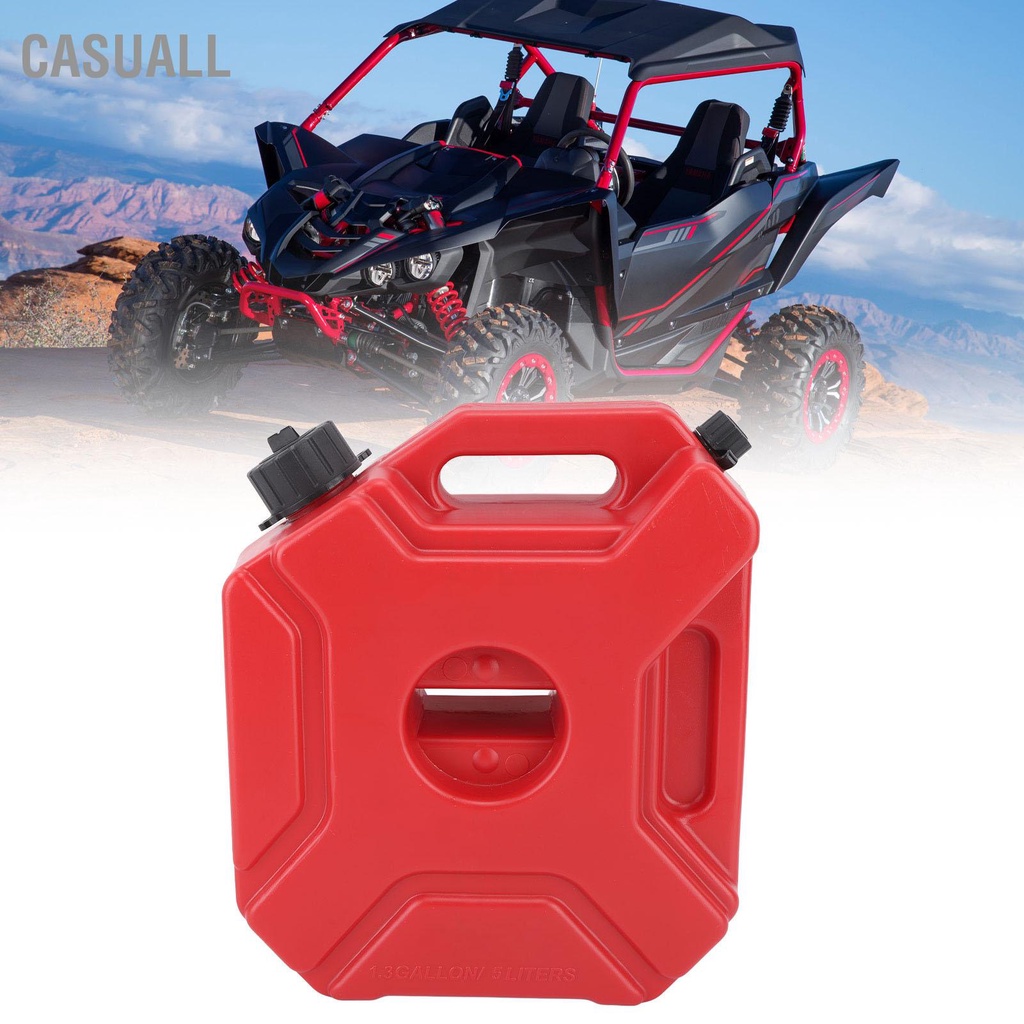 Casuall Bình chứa dầu nhiên liệu 5L 1,3 gallon màu đỏ Dung tích lớn Bình xăng di động cho ô tô Xe máy