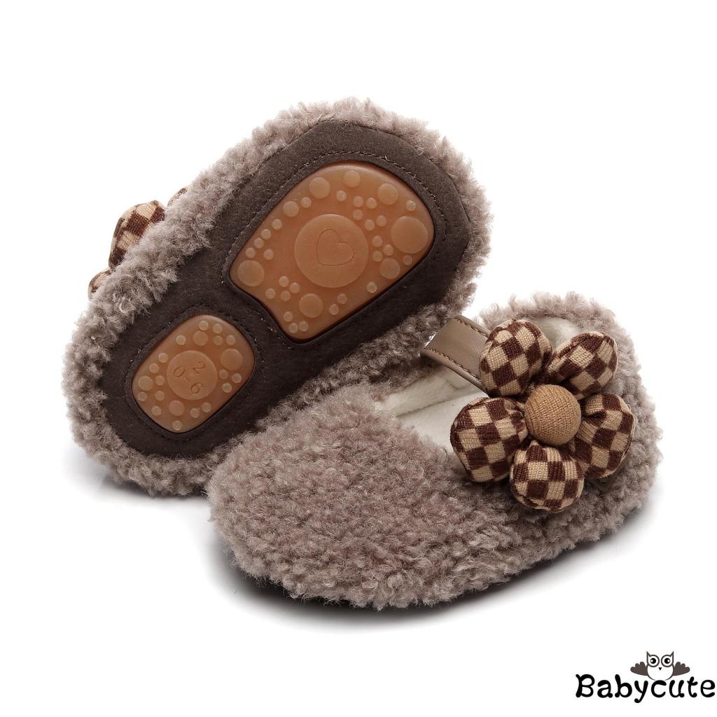 Giày Bông Đế Mềm Chống Trượt Mùa Đông Dành Cho Bé Gái walkers
