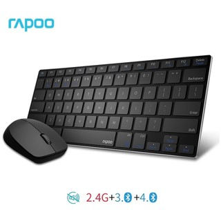 Rapoo bộ bàn phím và chuột không dây 9000g kết nối bluetooth & rt 2.4g với 3 thiết bị