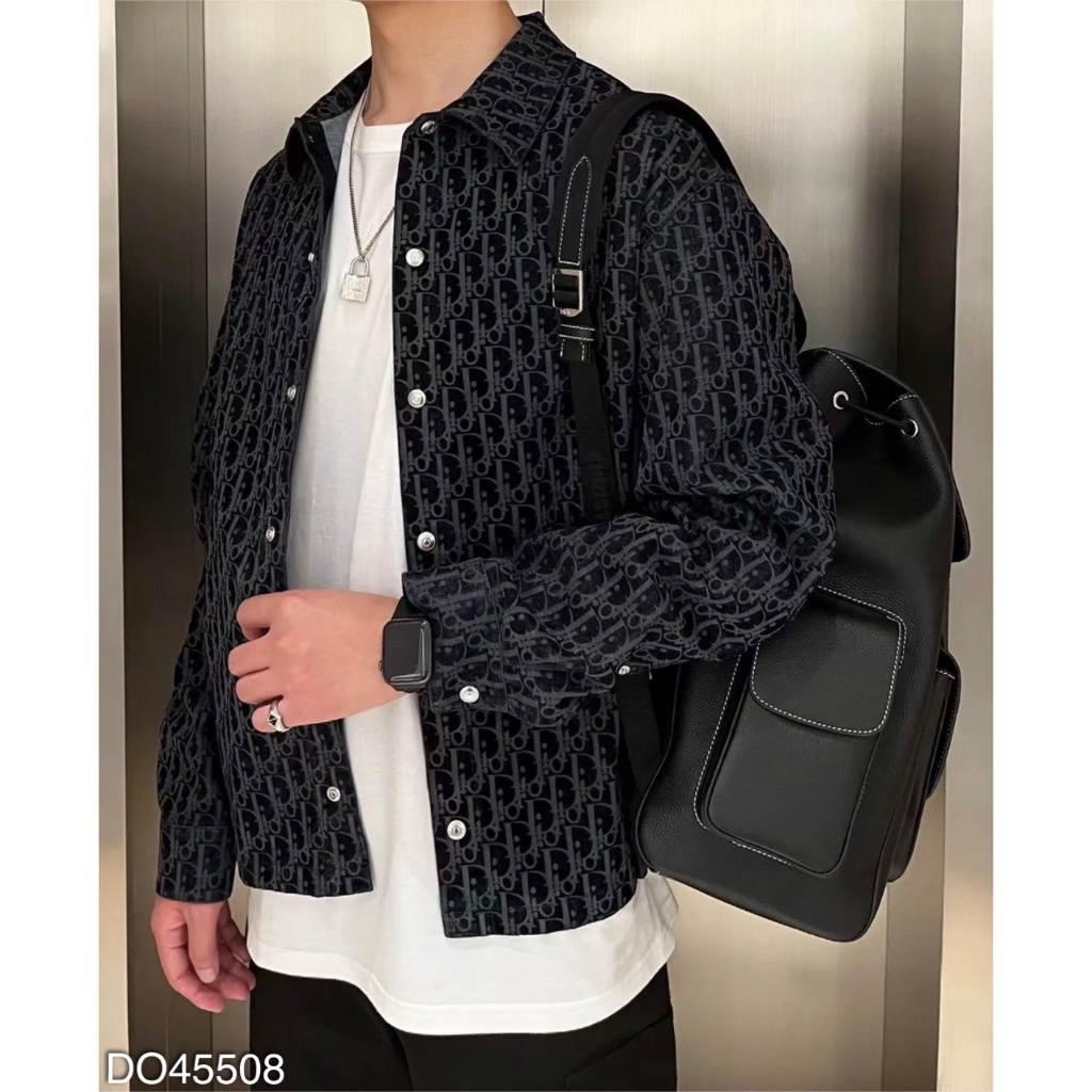 Balo Dio Saddle Backpack da sần cao cấp - Balo da nam nữ chỉ trắng đi chơi đi học siêu đẹp