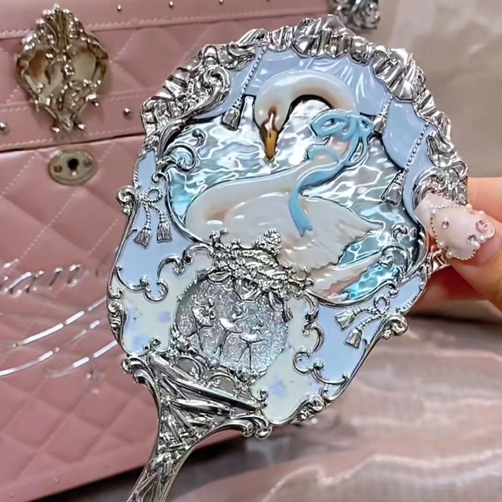 Gương Trang Điểm Cầm Tay Hình Thiên Nga