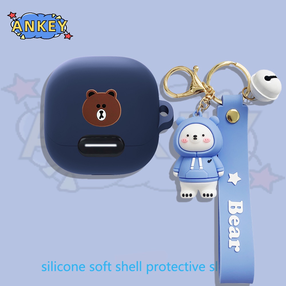 Case For Anker SoundCore Liberty 4 NC VR P10 / Air 2 Pro Earphone Silicone Cover Cute Bear Earbuds Soft Protective Headphone Headset Skin