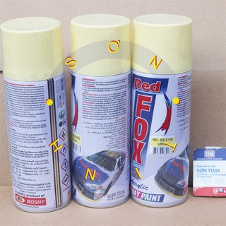 Sơn xịt red fox thái lan màu vàng kem cream 219 - 1 chai