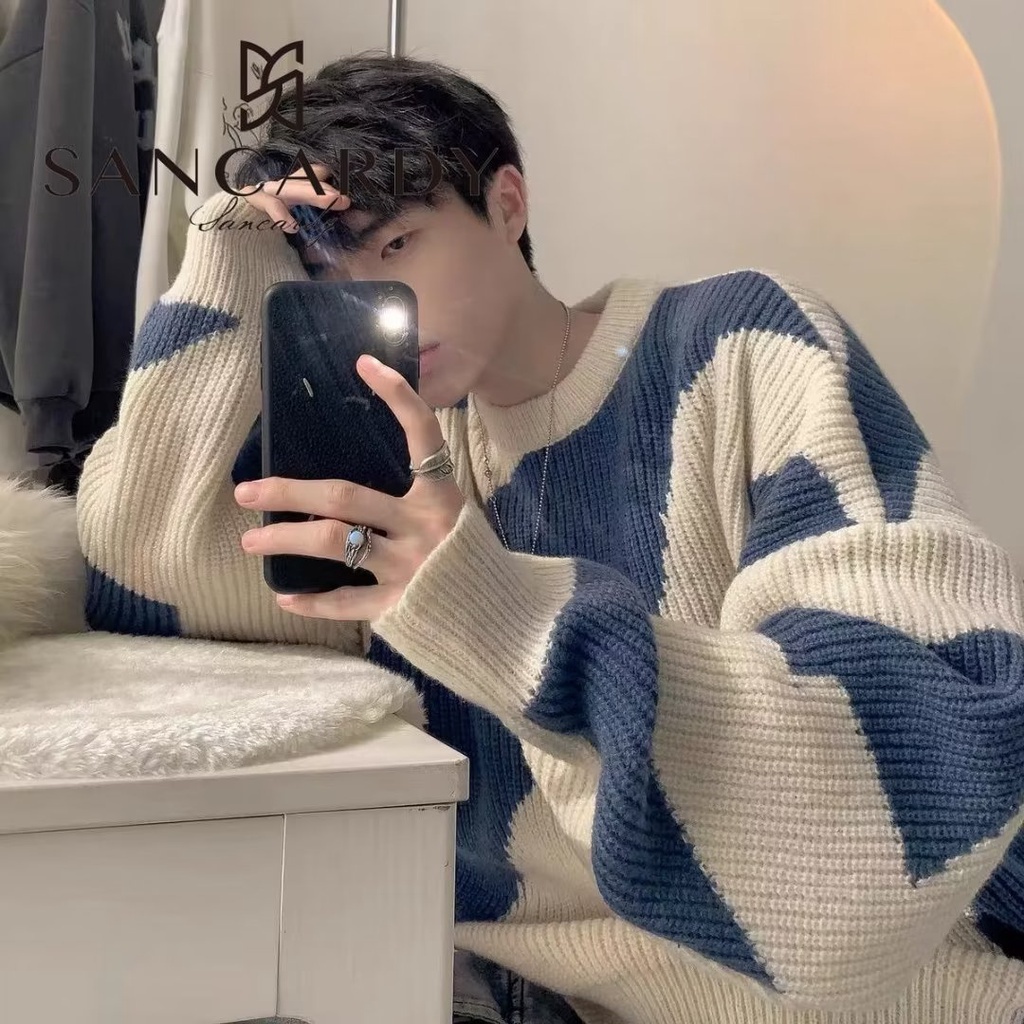Áo sweater Dệt Kim Tay Dài Kiểu retro Nhật Bản Thời Trang Thu Đông 2022 Cho Nam