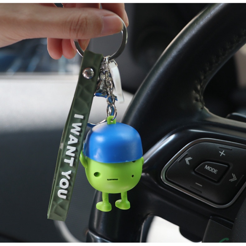 Móc Khóa Cặp Đôi Mắt To Có Đèn LED Và Âm Thanh Làm Quà Tặng Cho Học Sinh