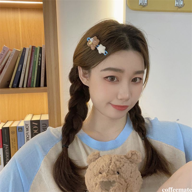 Kẹp Tóc BB Hình Ngôi Sao / Động Vật Màu Vàng Hồng Dễ Thương Cho Nữ