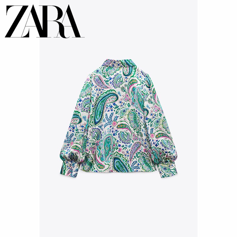 Zara Áo Sơ Mi Tay Dài In Họa Tiết Thời Trang Cho Nữ