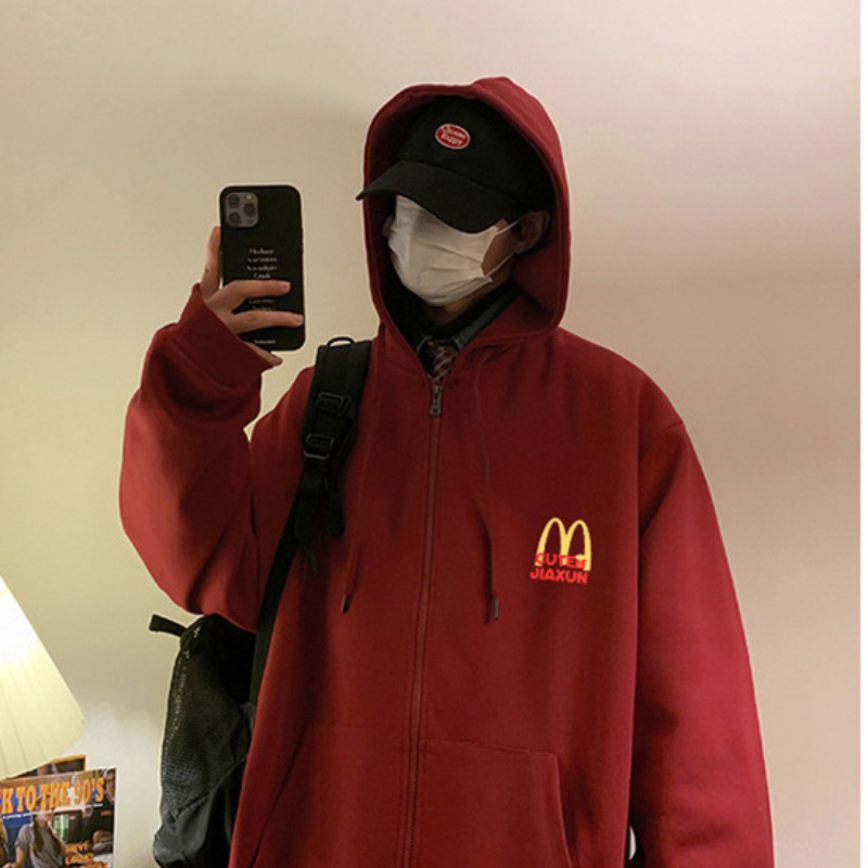 Áo Khoác Hoodie Chui Đầu In Hình Mcdonald 2023 Phong Cách Mỹ Thời Trang Thu Đông Cho Cặp Đôi
