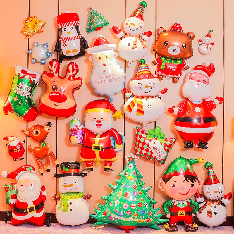 Bong Bóng Họa Tiết Hoạt Hình Người Tuyết Dùng Trang Trí Tiệc Giáng Sinh