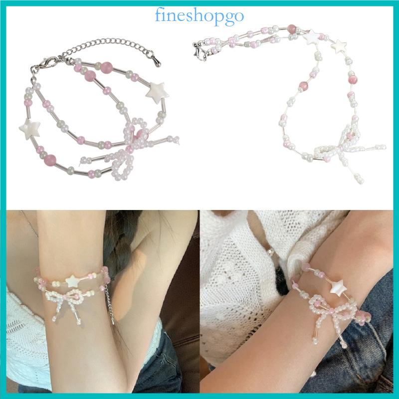 Vòng Đeo Tay Dây Mảnh Đính Nơ Ngôi Sao Thời Trang Thanh Lịch Dành Cho Nữ