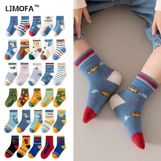 Đôi Vớ cotton Co Giãn Thoáng Khí In Họa Tiết Khủng Long Dễ Thương Cho Bé Trai 1-12 Tuổi