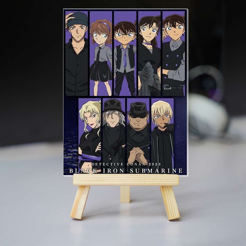 Tranh kính Thám Tử Lừng Danh Conan: Tàu Ngầm Sắt Màu Đen 2023 cute dễ thương trang trí góc học tập bàn làm việc