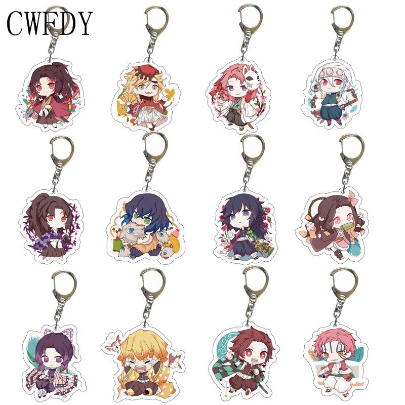 Móc khoá Thanh gươm diệt quỷ Tanjirou Kamado Nezuko Tomioka Giyuu Demon Slayer Kimetsu No Yaiba Acrylic chibi