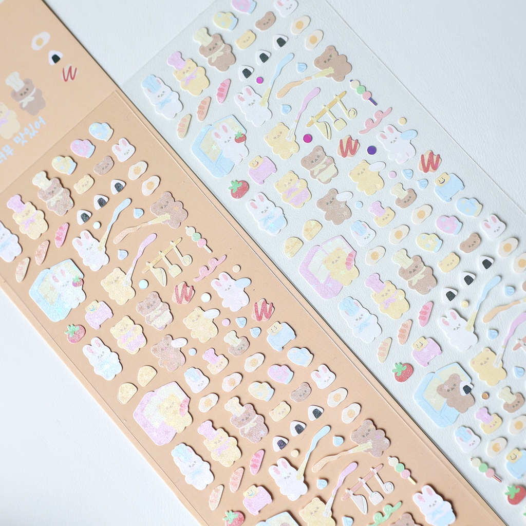 Galicici ins Nhãn Dán Hình Thỏ Và Gấu Bạc Dễ Thương Dùng Trang Trí Ảnh diy