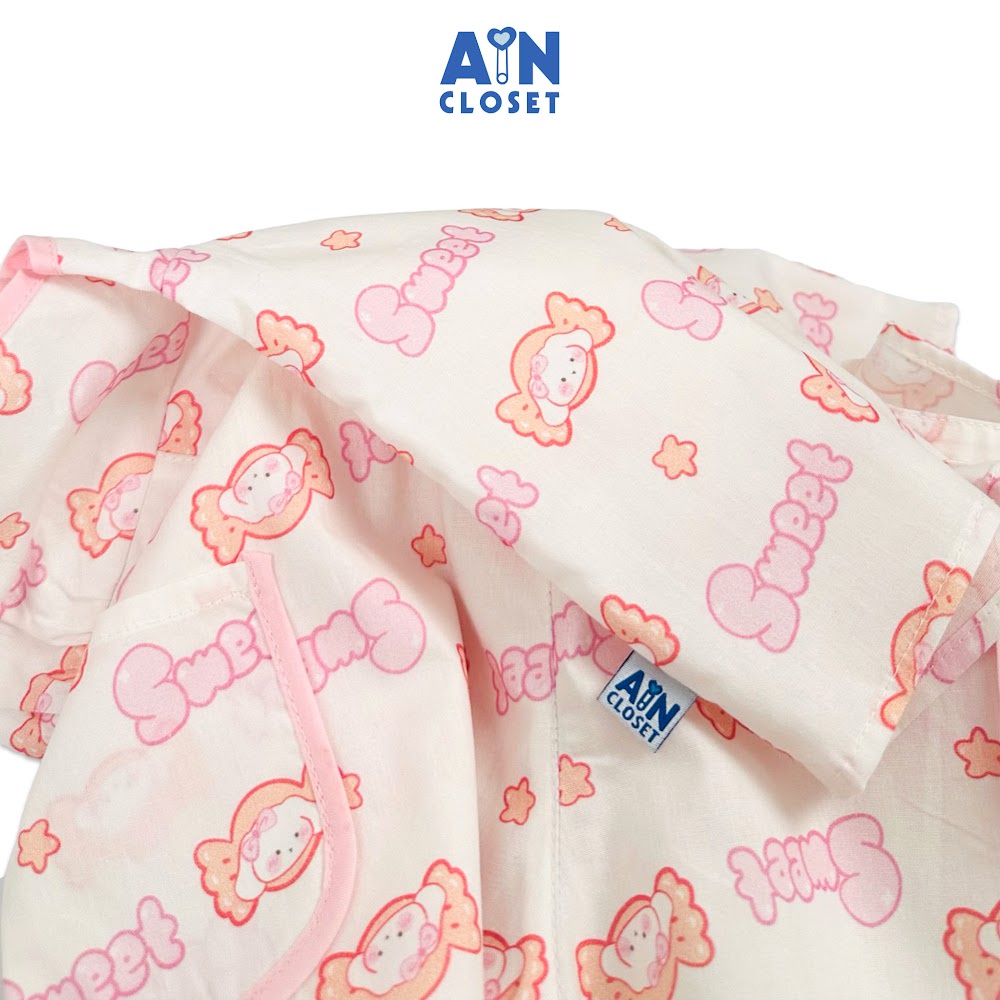 Bộ quần áo Ngắn bé gái họa tiết Cún Hồng Sweet cotton - AICDBGBTFMZC - AIN Closet