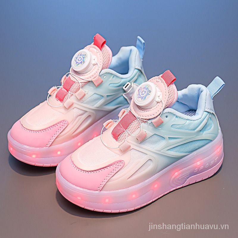 Runaway Giày Trượt Patin Có Khóa Xoay Và Đèn Nhấp Nháy Phong Cách Mới Mùa Hè 2023 Cho Bé Gái