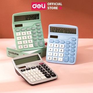 Máy Tính Để Bàn Cao Cấp Deli - 12 Số Hiển Thị - Màn Hình LCD - Máy Tính Nhỏ Gọn Cho Văn Phòng Làm Việc Kế Toán EM221