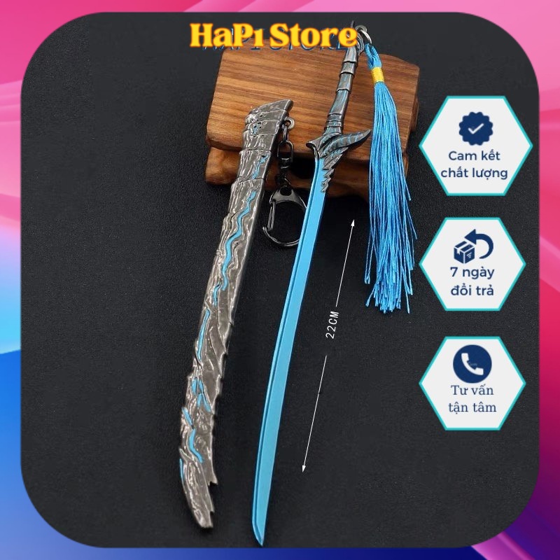 Mô hình Kiếm Yasuo game Liên Minh Huyền Thoại bằng Kim Loại dài 22cm