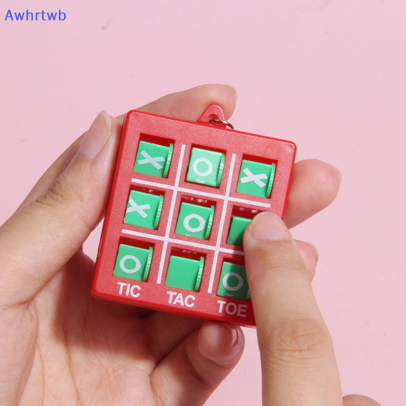 1 Móc Khóa Trò Chơi mini Tích Hợp Cờ Vua tic-tac-toe de xo spin Mới