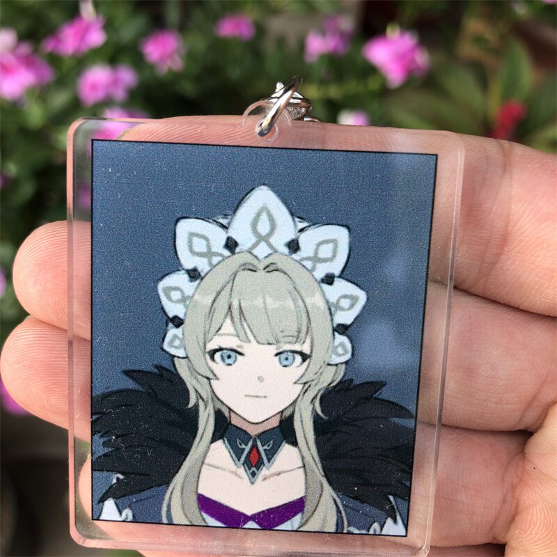 Móc khoá Genshin Impact Fatui Pierro Colombina Scaramouche Tartaglia Anime Manga Phụ Kiện Trang Trí Túi xách Balo