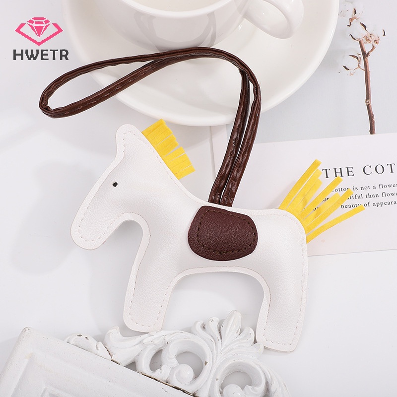 Móc Treo Chìa Khóa Bằng Da pu Hình Ngựa Nhiều Màu Sắc Trang Trí Túi Xách Nữ Mới