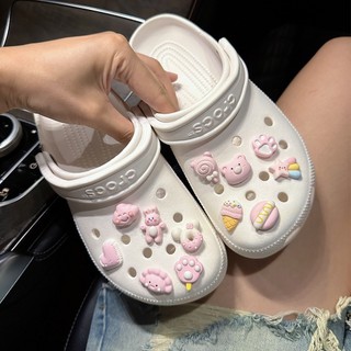 Gấu Bông Dễ Thương Jibbits Cho Crocs Màu Hồng Bánh Quy Jibitz Quyến Rũ Bánh Quy Jibbitz Crocks Trẻ Em Giày Phụ Kiện Giày Charm Pin Trang Trí